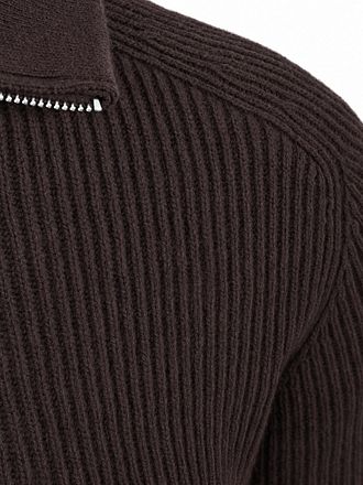 Profuomo Half Zip Pullover Wool Bruin