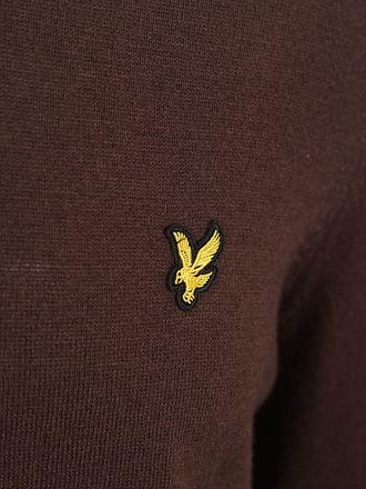 Lyle & Scott Genser Halv Glidelås Merinoull Espresso