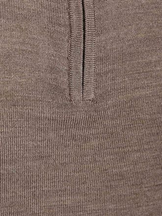 Profuomo Halvveis Glidelås Pullover Merinoull Brun
