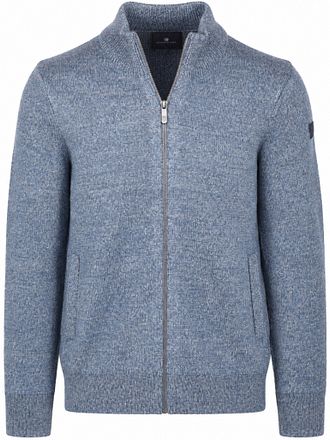 Cardigan Zippé State of Art Chiné Bleu-Gris