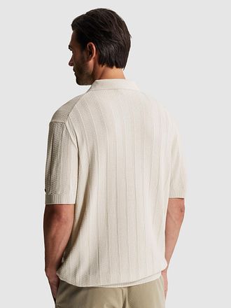 Cast Iron Half-Zip Polo Shirt Structure Ecru