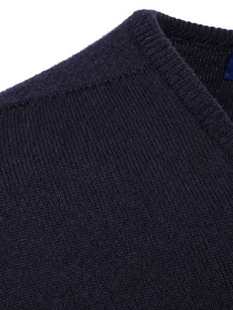 William Lockie V-Neck Lambswool Navy