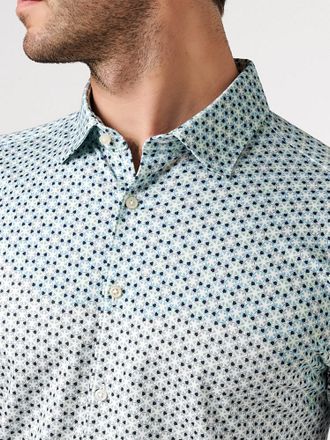 Desoto Chemise Manches Courtes Impression Bleu