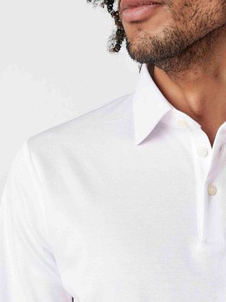Desoto Essential Long Sleeve Polo Shirt White