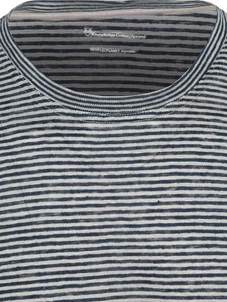 KnowledgeCotton Apparel T-shirt Streifen Navy