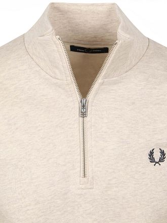 Fred Perry Halvglidelås Genser Melange Beige