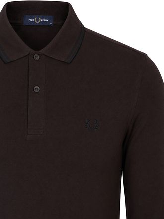 Fred Perry Langermet Poloskjorte Brun 86C