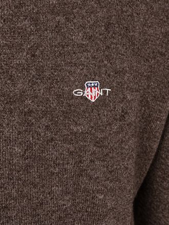 GANT Half Zip Tröja Lammull Brun
