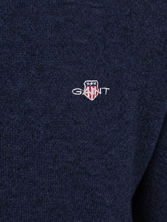 Gant Halfzip Lamswol Trui Navy