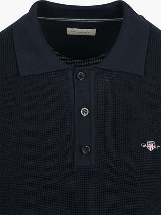 Gant Knitted Polo Shirt Navy