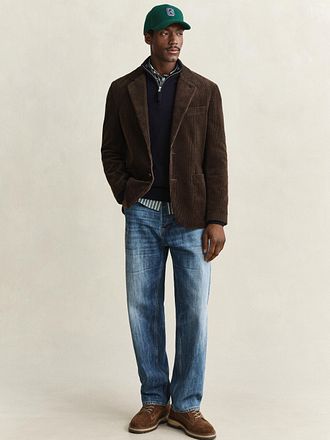 Gant Pull Demi-Zip Laine d’Agneau Marine