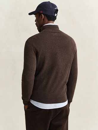 Gant Halfzip Lammwollpullover Braun