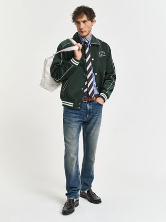 GANT Shirt Gingham Poplin College Blå