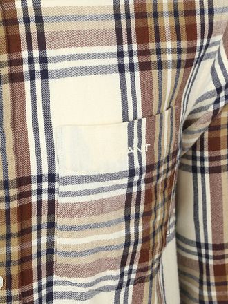 GANT Skjorta Flanell Rutig Ecru
