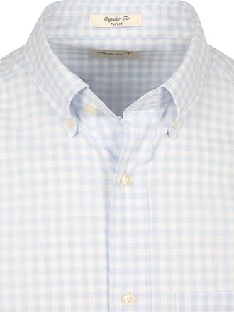 GANT Skjorte Gingham Poplin College Lyseblå