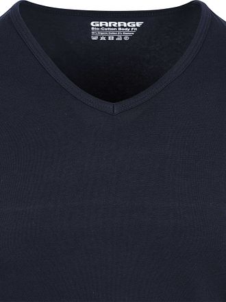 Garage T-shirt Bas Bio V-ringad Mörkblå (2-pack)