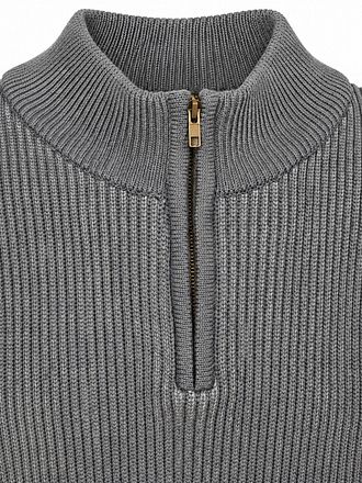 Suitable Bico Half Zip Tröja Grå