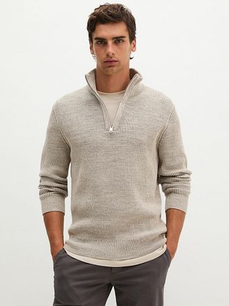 Marc O'Polo Pullover Half Zip Light Beige