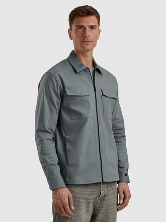 Cast Iron Tech Overshirt med Glidelås Stormy Blue
