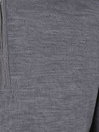 Profuomo Half Zip Pullover Merinowolle Grau