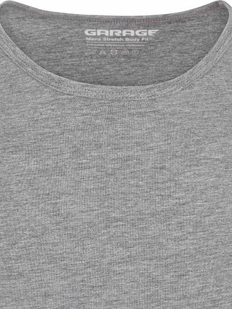 Garage Stretch Basic T-Shirt Grau Rundhals