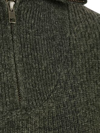 Steppin' Out Half Zip Jumper Lambswool Green