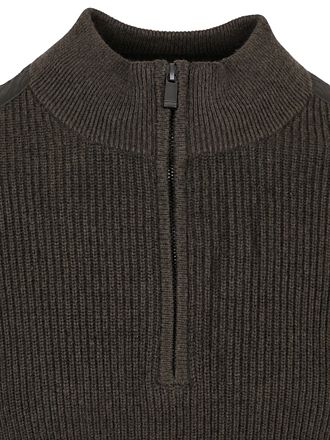 Suitable Half Zip Pullover Patch Olive
