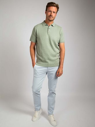 Suitable Heavy Knitted Polo Shirt Raw Light Green