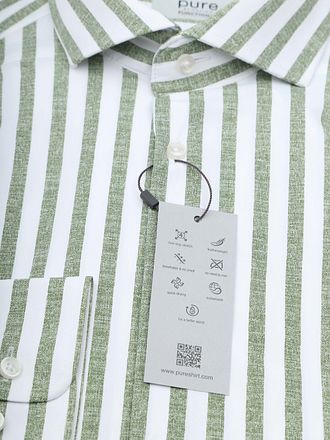 Pure Shirt Linen Optics Stripe Green