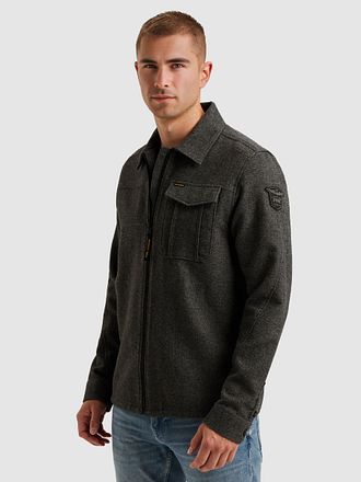 PME Legend Overshirt Wool Blend Herringbone Grey