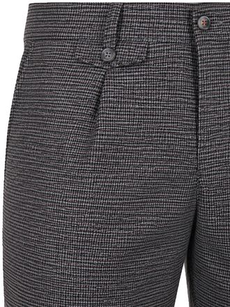 Suitable Chino Pico Pleat Pepita Navy Bruin