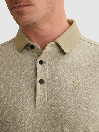 Vanguard Strikket Poloshirt Jacquard Print Grøn