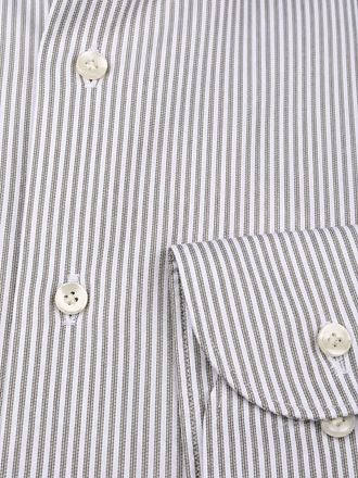 Profuomo Twill Skjorta Streaks Grön