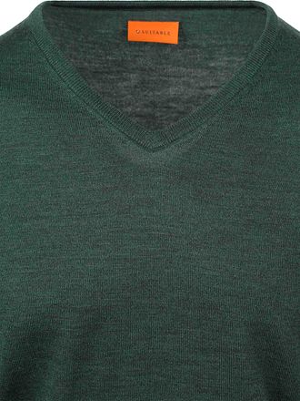 Suitable Merino Genser V-Hals Racing Grønn