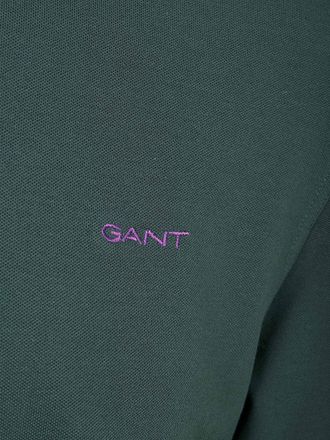GANT Langermet Poloskjorte Contrast Piqué Tartan Grønn