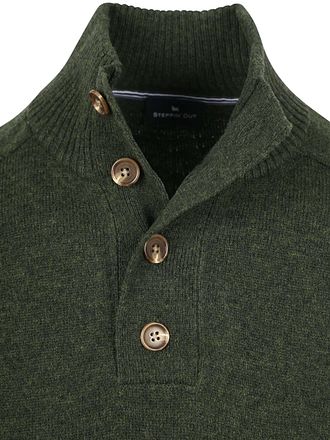 Steppin' Out Pullover Mocker Lammwolle Grün