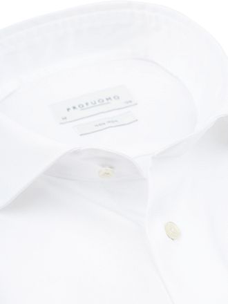 Profuomo Twill Skjorte Ekstra Lange Ærmer Hvid