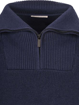 Knowledge Cotton Apparel Wollpullover Half Zip Marine