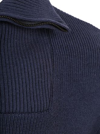 Knowledge Cotton Apparel Wollpullover Half Zip Marine