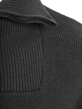 KnowledgeCotton Apparel Half Zip Pullover Merino Antracit