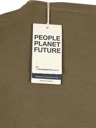 KnowledgeCotton Apparel T-shirt Olive Brustdruck