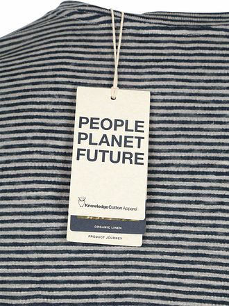 KnowledgeCotton Apparel T-shirt Streep Navy