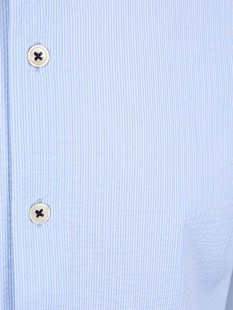 R2 Short Sleeve Hemd Seersucker Lichtblauw