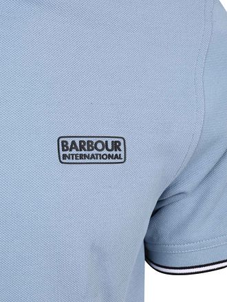 Barbour International Piqué Polo Shirt Evan Tipped Blue