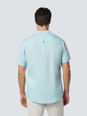 No Excess Short Sleeve Shirt Linen Light Blue