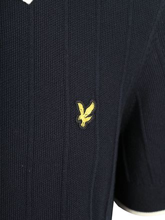 Lyle and Scott Poloshirt Knitted Tipped Dark Navy