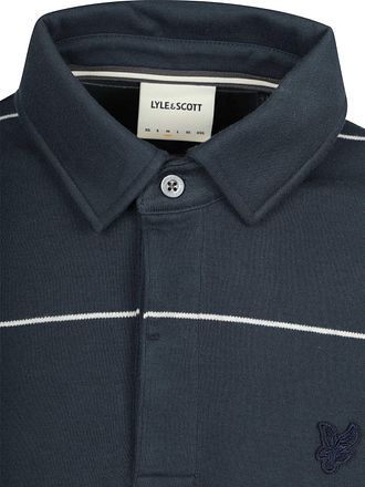 Lyle and Scott Rugby Poloshirt Streifen Marine