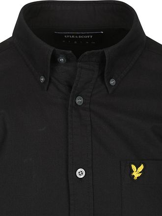Lyle & Scott Skjorta Enfärgad Oxford Svart
