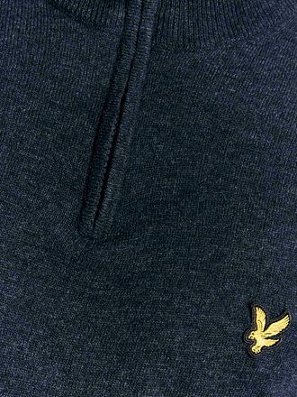 Lyle & Scott Halvglidelås Genser i Lammull Marineblå