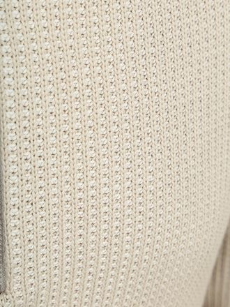 Marc O'Polo Kapuzen-Pullover Half-Zip Zweifarbig Ecru